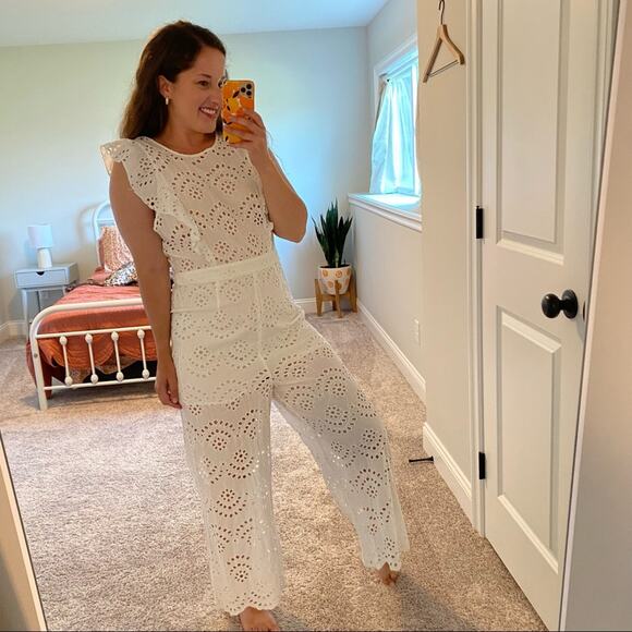 Alice McCall Sample White Eyelet Jumpsuit One Piece Medium - Picture 7 of 16